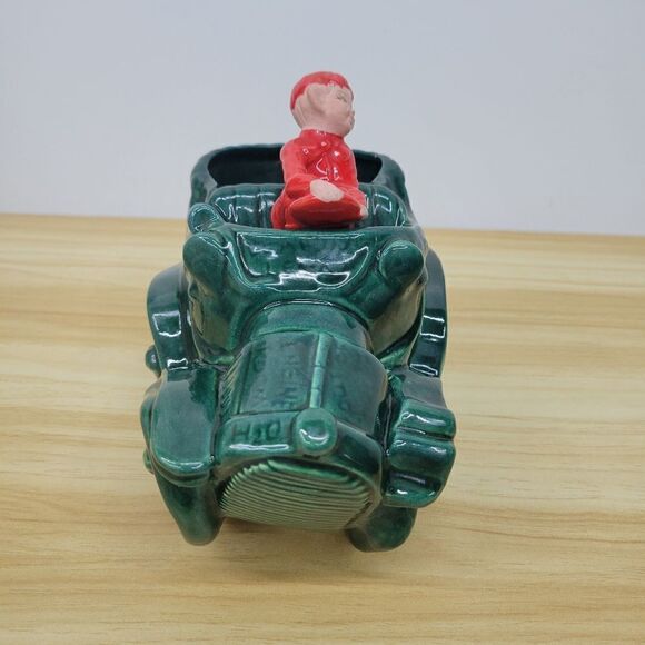 Vintage Red Pixie im Jalopy Planter -elf driving car-succulent planter - Picture 7 of 16